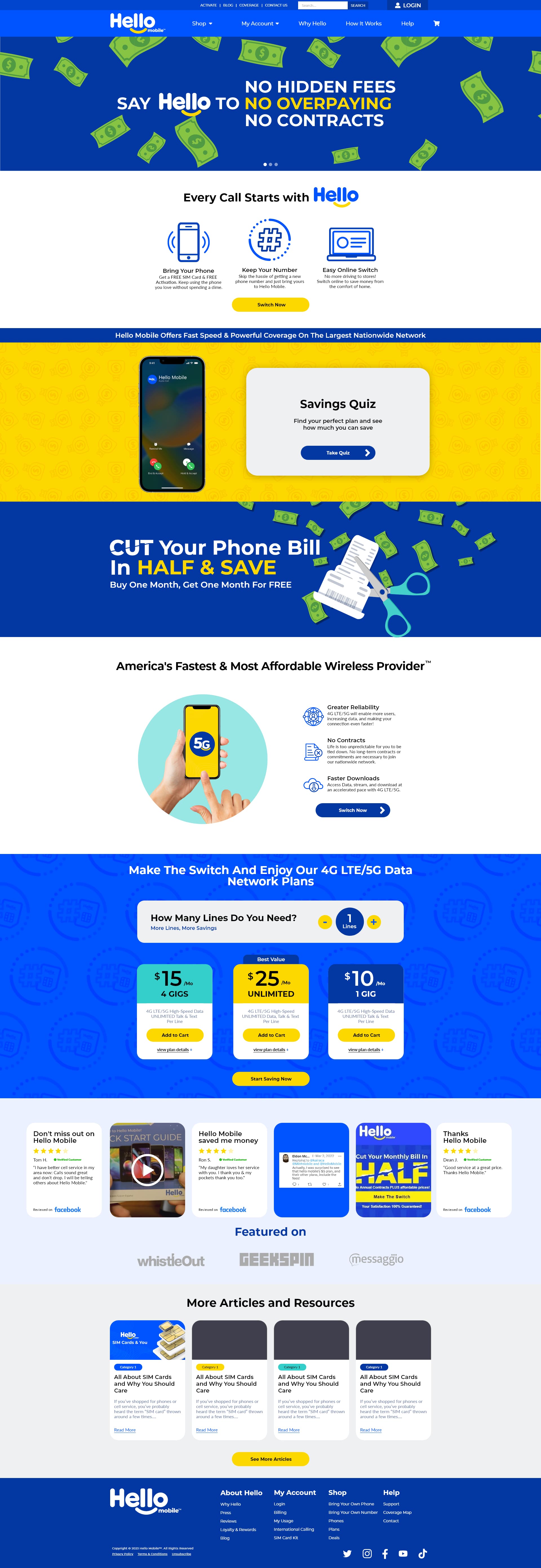 hello project screenshot home page