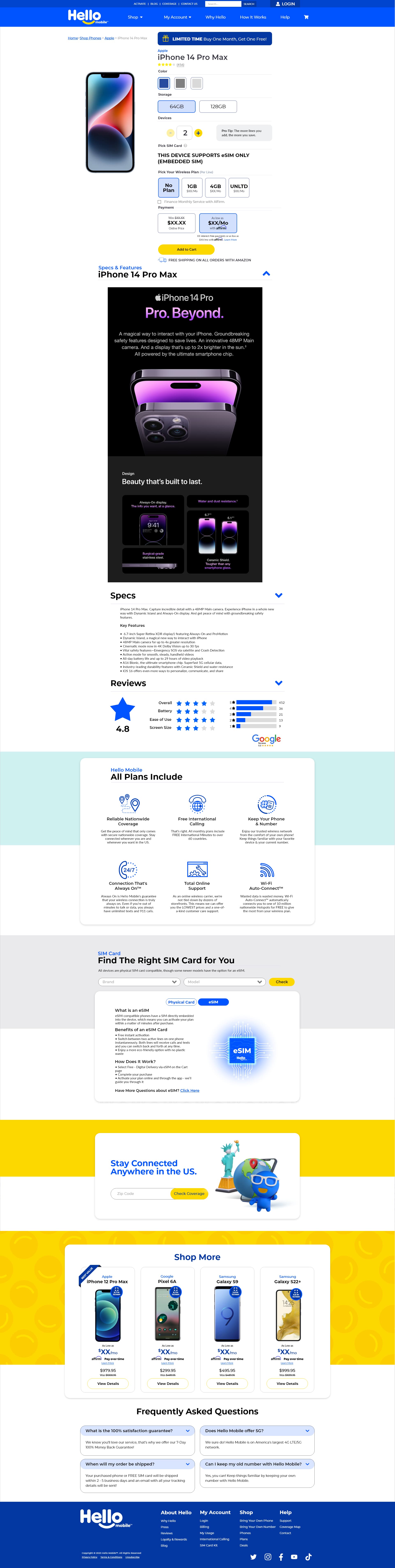 hello project screenshot product page